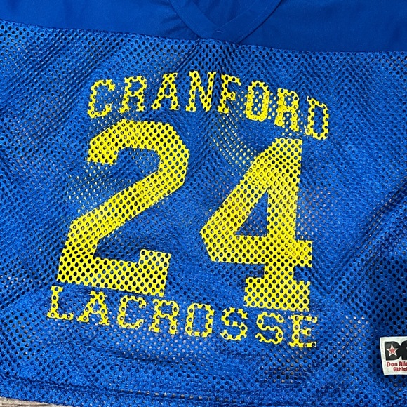 Cranford Lacrosse VTG Mens High School Blue Sports Uniform Jersey - Picture 5 of 6